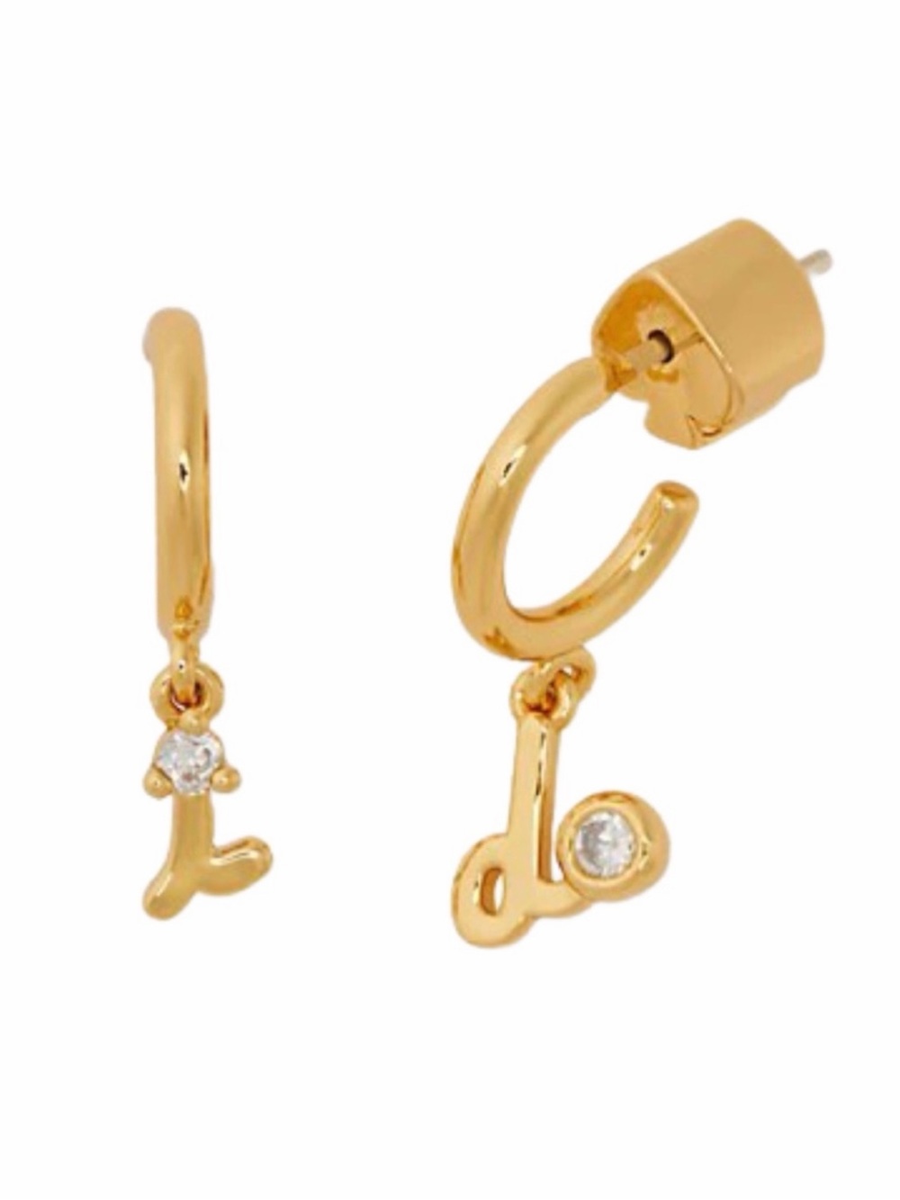KATE SPADE • Gold Say Yes I Do Huggies Hoop Earrings